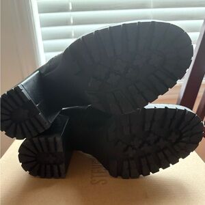 Steve Madden Black Heeled Lug Sole Boots